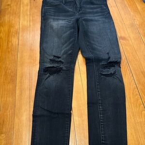 American Eagle Outfitters Black Distressed Skinny Jeans